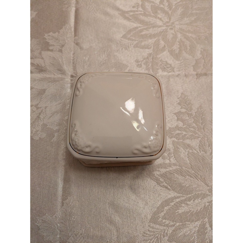 Paul Sebastian PS 1996 Limited Edition White Gold Trim Trinket Jewelry Box 4x4